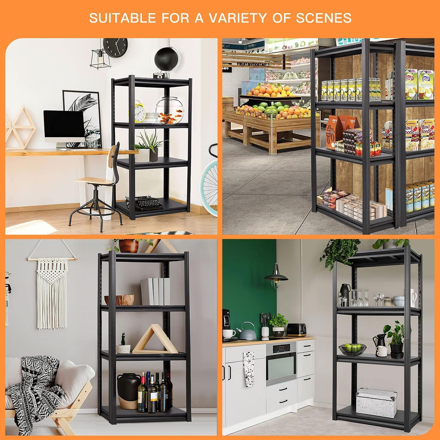 أرفف تخزين معدنية 4 طبقات 4 أرفف تخزين معدنية 4 طبقات - الصورة 4