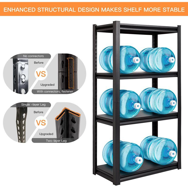 أرفف تخزين معدنية 4 طبقات 2 أرفف تخزين معدنية 4 طبقات - الصورة 2