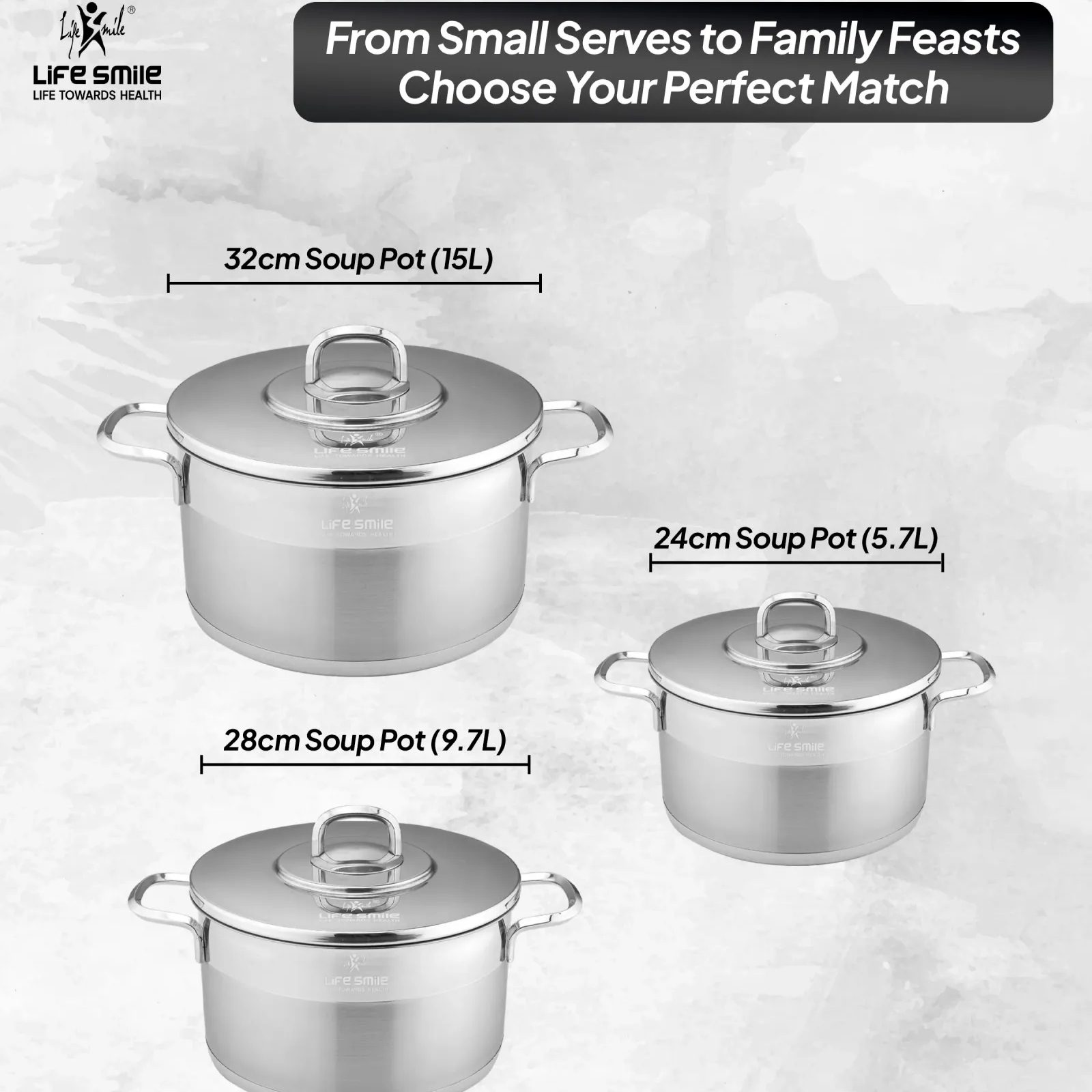 طقم أواني ستانلس ستيل 6 قطعة 2 طقم أواني ستانلس ستيل 6 قطعة - الصورة 2